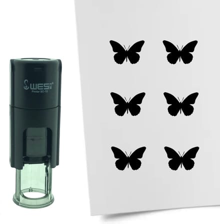 CombiCraft Stempel Vlinder 10mm rond - zwarte inkt