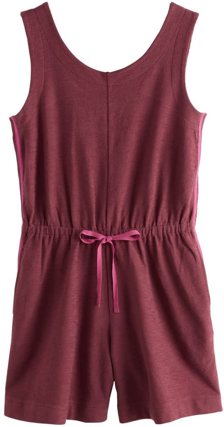 Next - Dames - Mouwloze katoenen playsuit met strik in de taille - Paars