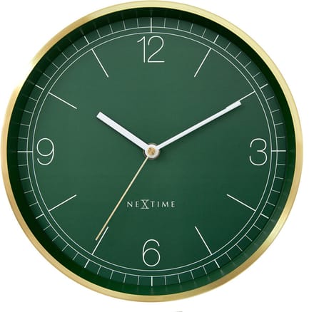 Wandklok 25cm - Stil - Goud/Groen - Metaal - NeXtime 'Bolero'