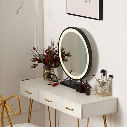 Verlichte Make-up Spiegel - Hollywood Spiegel - Professionele Make-up - Drie Kleurmodi - 19 Inch - Zwart