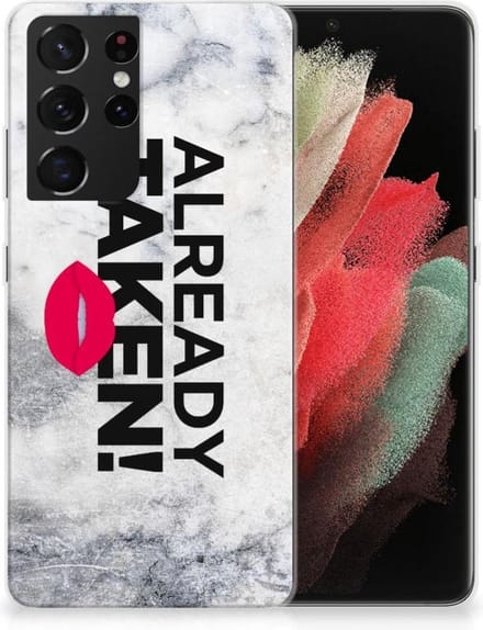 Samsung Galaxy S21 Ultra Siliconen hoesje met naam Already Taken White