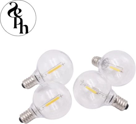 SEPH® Led lichtbronnen E12 voor 7,5 en 15 meter lichtsnoer - 4 stuks - E12 fitting - Glas - LED