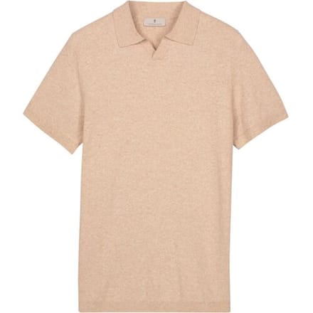 Thomas Maine Polo Pullover Full Needle Rib Placket Single Knit Licht Beige / male