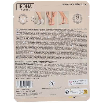 Voetenmasker Iroha Argan Sokken Macadamianoot
