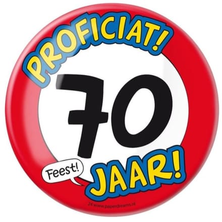 Paperdreams - Button XL - 70 Jaar