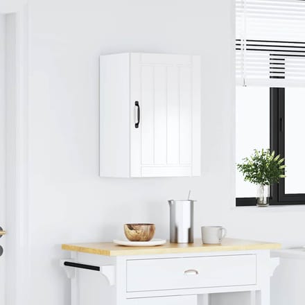 vidaXL - Keukenbovenkast - Lucca - bewerkt - hout - hoogglans - wit