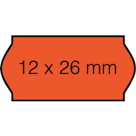 Prijsetiket 12x26mm Open-Data C6 permanent fluor rood - 36 stuks