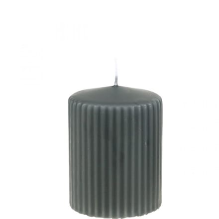 Antraciet pilaarkaarsen, gegroefde kaarsen, 70/90mm, set van 4, Advent