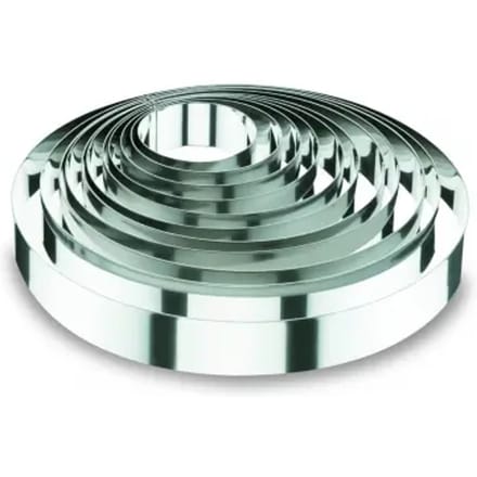Ronde roestvrijstalen taartring Lacor 18/10 - 7X6 cm