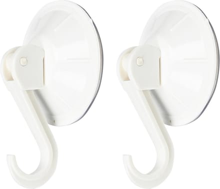 Benson Zuignap met haak - kunststof - wit - Ø 55 mm - set van 2