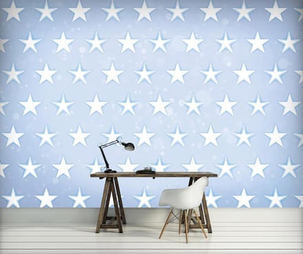 Stars Pattern Blue Photo Wallcovering