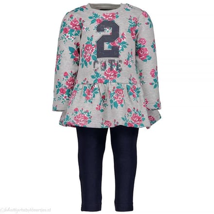 Setje College 2 Petal grijs gemeleerd Blue Seven -  Maat  68