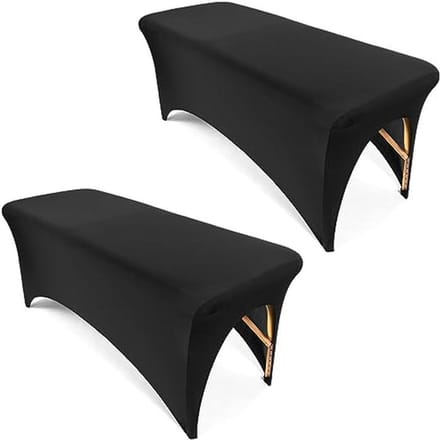 Zwarte Spandex Bedcover voor 6FT Massagetafel - Set van 2