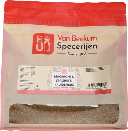 Van Beekum Specerijen - Macaroni & Spaghetti Kruidenmix - 1 KG (hersluitbare stazak)