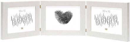 Deknudt Frames fotolijst S41VF1 H3H - wit - drieluik -  3x 10x15 cm