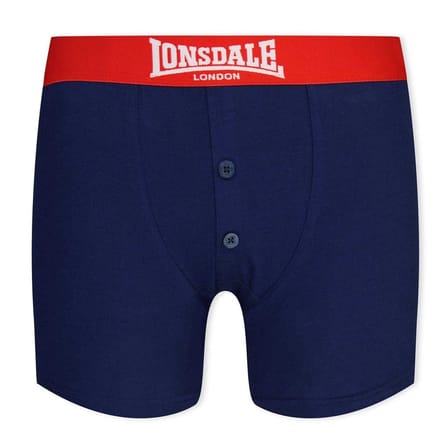 Lonsdale Boxershorts voor jongens (Set van 2) (Marine/Rood)