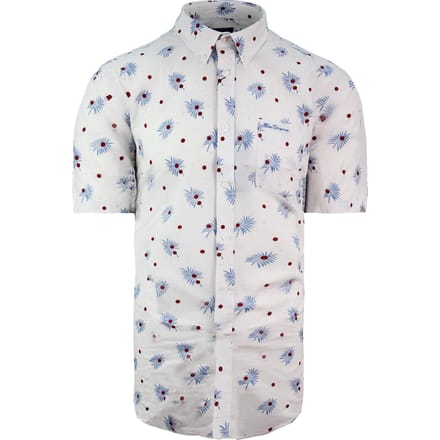 Ben Sherman Bedrukt Heren Wit Oxford Overhemd
