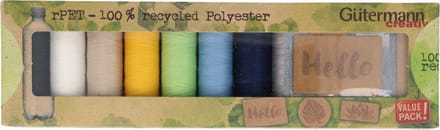 Gütermann Allesnaaigarenset rPET met labels 8x100m