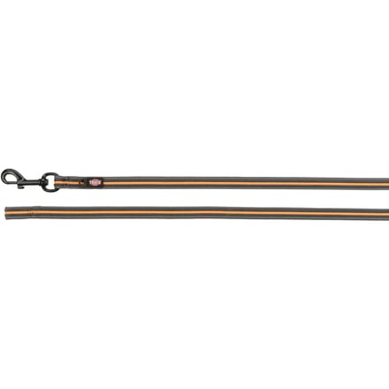 Trixie Fusion tracking leash rubberised M-XL: 3 m/17 mm graphite/papaya