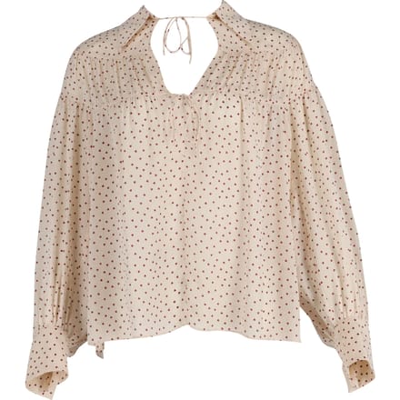 Joseph Crosby blouse met hartjesprint in ecru zijde