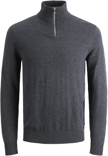Jack & Jones - Heren Trui Emil Knit Half Zip - Grijs - Maat L