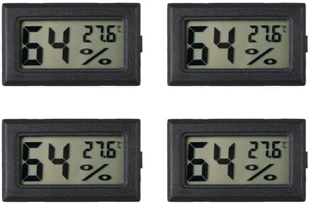 Digitale Mini Hygrometer en Thermometer Set (4 Stuks) voor Binnen