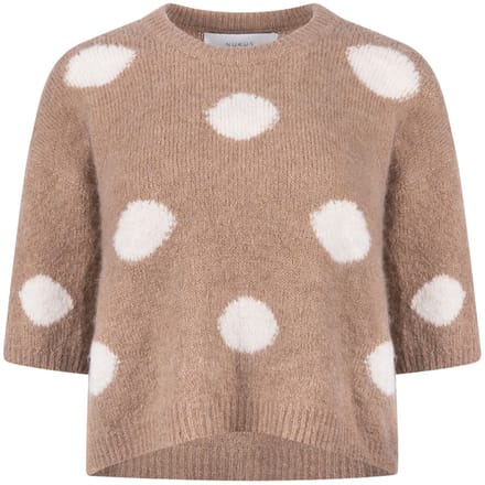Nukus - Trui Taupe Nukus Lara Pullover Dots Pullovers Taupe Nkf03080