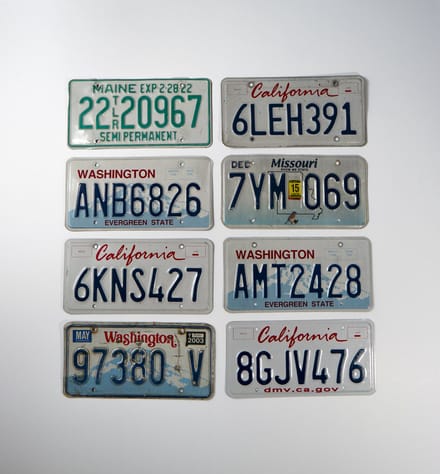 Mancave Decoratie - USA kentekenplaat - 100% Authentiek - Set van 8