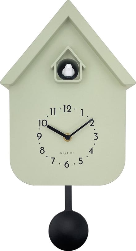 NeXtime Twitter – Koekoeksklok – 21.5 × 41.5 × 8.5 cm – Plastic – Olijfgroen – Stil