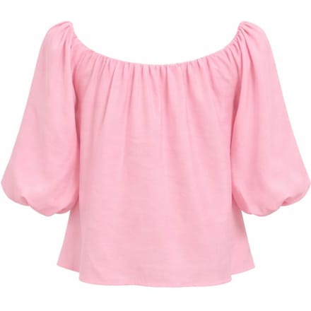 Modal Gemengde Blouse met Madonna Kraag en Rimpeldetail