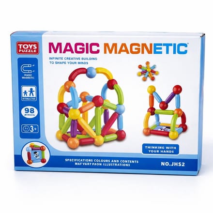 Bextunio Magnetisch Bouwspeelgoed 98 Delig – Creatieve Constructie Set met Sterke Magneten voor Kinderen