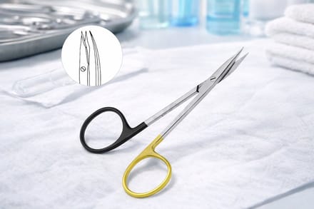 Benelux Surgical Instruments / Stevens schaar 13cm gebogen super cut TC