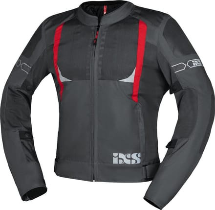 IXS Trigonis-Air Grijs Rood Textiele Motorjas - Jas