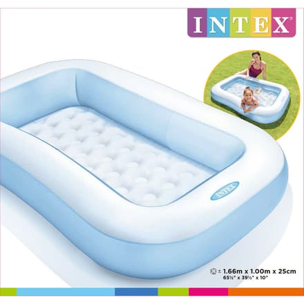 Intex Rechthoekig Opblaaszwembad Blauw - 166 x 100 x 25 cm