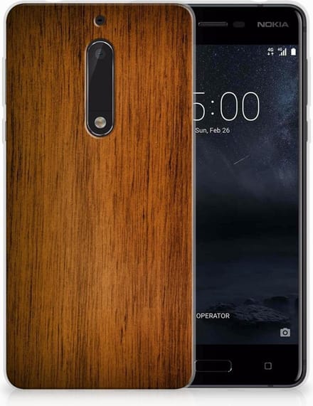 Nokia 5 Bumper Hoesje Donker Hout
