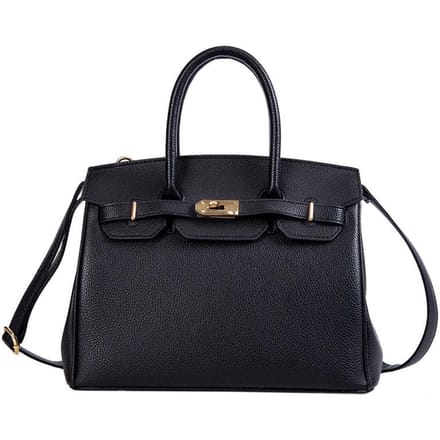 2020 Lock Handtas Mode Lychee Patroon Enkele Schouder Diagonaal Platina 30cm*15cm*24cm zwart