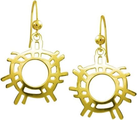 Oorbellen, hang, Gouden zon