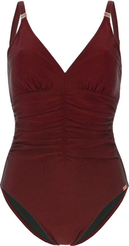 Pastunette Premium - Badpak - Azure Leafs - Rood - Corrigerend - Maat 42C