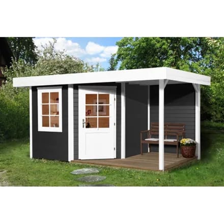 Weka Tuinhuis Met Overkapping 213 Type A Gr1 Antraciet 238x238cm