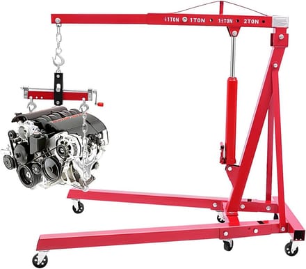 Werkplaatskraan - Motorlift Takel - Motoren Verplaatsen - 4 Instelbare Posities - 2000 kg - Rood