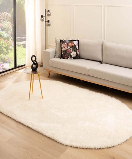 Velvet vloerkleed ovaal - Posh wit 240x340