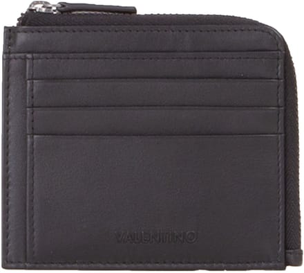 VALENTINO Leren Kaarthoes Mandrin Card Case Nero Zwart