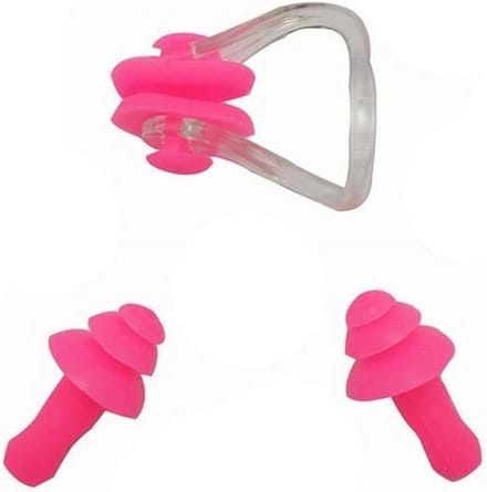 Roze_One-Size_Zwemoordoppen_met_Neusklem