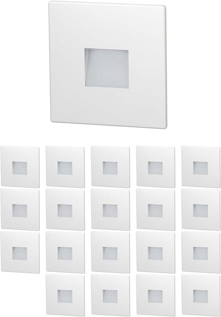 LED Traplamp - Wandlamp Inbouw - Oriëntatieverlichting Buiten - IP65 Waterdicht - 85 x 85mm - Wit