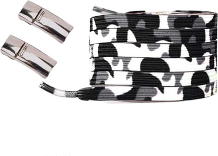 New Age Devi - WitZwartGrijs - Elastische veters met magnetische sluiting - Kinderen - Camouflage - Veter - Elastiek