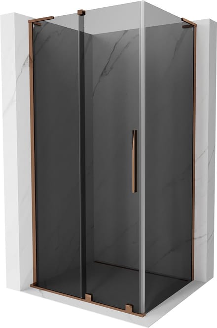 Mexen Velar L schuifbare douchecabine 120 x 80 , grafiet, roségoud - 871-120-080-43-60