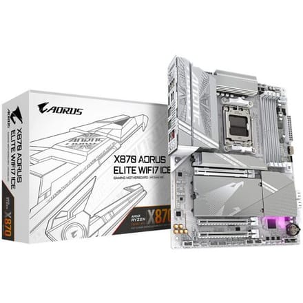 GIGABYTE X870 A ELITE WF7 ICE - Moederbord - ATX - Socket AM5 - AMD X870 - DDR5 - USB4 - Wi-Fi 7 - Realtek Audio