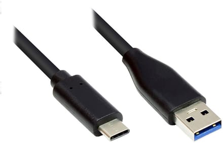 USB-C naar USB-A kabel - USB3.0 - tot 0,9A / zwart - 0,50 meter