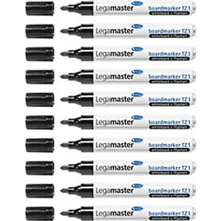 Boardmarker TZ1, voor flipovers en whiteboards, zwart 10 st.