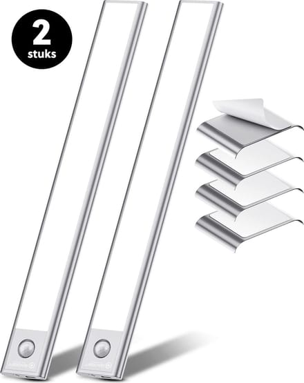 Kastverlichting LED met Bewegingssensor en Bevestigingsset - Draadloos - 30 cm - (2 PACK)